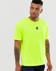 Неоново-желтая oversize-футболка с логотипом SikSilk-Желтый