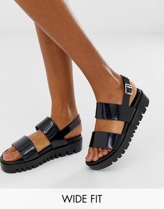 Силиконовые сандалии для широкой стопы ASOS DESIGN Fadey-Черный