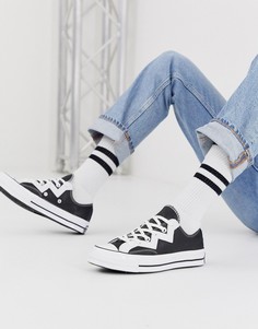 Черные низкие кожаные кеды с зигзагообразным рисунком Converse - Chuck 70-Черный