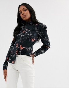 Рубашка с длинными рукавами и принтом в ковбойском стиле ASOS DESIGN-Мульти