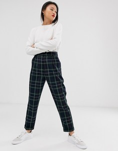 Суженные книзу брюки в стиле милитари в клетку ASOS DESIGN-Мульти