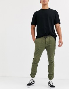 Облегающие джоггеры цвета хаки Topman-Зеленый