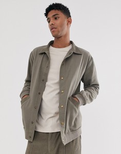 Спортивная куртка цвета хаки с вельветовым воротником Sacred Hawk-Бежевый