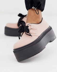 Розовые туфли на плоской подошве со шнуровкой ASOS DESIGN Murray-Розовый