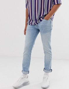 Голубые зауженные джинсы Topman-Синий