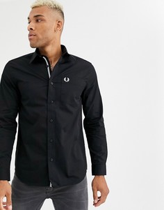 Черная поплиновая рубашка с карманом Fred Perry-Черный