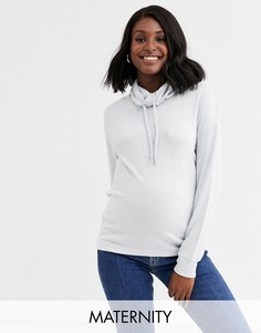 Топ из мягкого трикотажа Mamalicious maternity-Серый Mama.Licious
