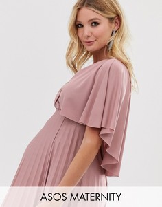 Платье миди с кейпом ASOS DESIGN Maternity-Розовый