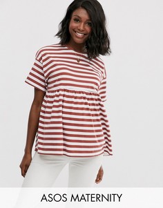 Свободный топ в полоску ASOS DESIGN Maternity-Мульти