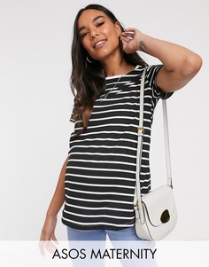 Топ в полоску с круглым вырезом ASOS DESIGN MATERNITY-Мульти