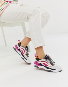 Розовые кеды колор блок Vans Brux WC-Мульти