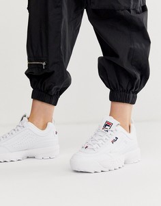 Белые кроссовки из искусственной кожи Fila Disruptor-Белый