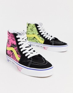 Высокие кеды с контрастным принтом Vans SK8-Hi-Розовый