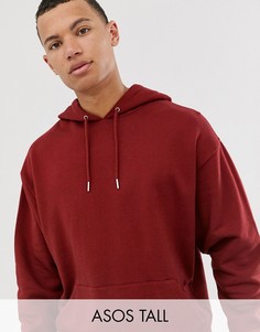 Oversize-худи бордового цвета ASOS DESIGN Tall-Красный