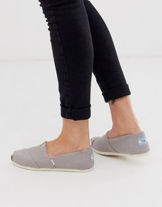 Серые слипоны на плоской подошве TOMS Alpargata-Серый