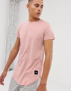 Розовая футболка с асимметричным краем Sixth June-Розовый