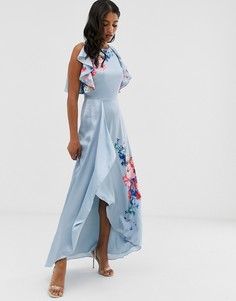 Платье макси с цветочным принтом \raspberry ripple\" Ted Baker Fredila-Синий
