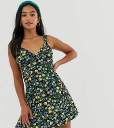 Свободный сарафан мини с цветочным принтом ASOS DESIGN Petite-Мульти