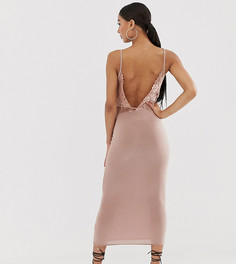 Платье миди с кружевом на спине Missguided-Розовый