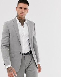 Серый приталенный пиджак Topman