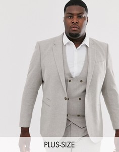 Льняной пиджак River Island Big & Tall-Кремовый