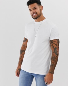 Белая футболка с отворотами на рукавах ASOS DESIGN-Белый
