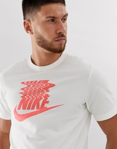 Белая футболка с принтом Nike-Белый