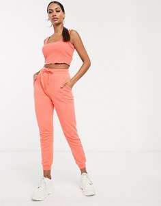 Базовые джоггеры с поясом ASOS DESIGN-Розовый