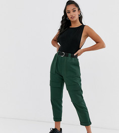 Джоггеры карго с поясом ASOS DESIGN Petite-Зеленый