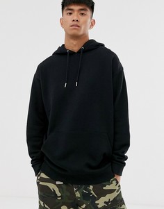 Черный oversize-худи удлиненного кроя ASOS DESIGN