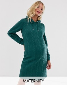 Трикотажное платье с капюшоном Mamalicious-Зеленый Mama.Licious