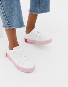 Бело-розовые кроссовки Puma Cali-Белый