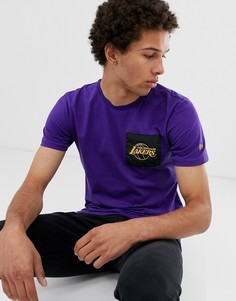 Фиолетовая футболка с логотипом New Era NBA Los Angeles Lakers Square-Фиолетовый