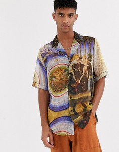 Рубашка с арт-принтом Reclaimed Vintage-Синий