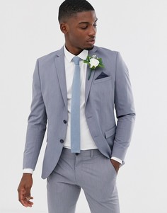 Голубой приталенный пиджак Selected Homme-Синий