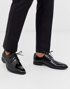 Черные лакированные дерби Moss London-Черный