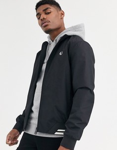 Черная куртка Харрингтон с двойной окантовкой Fred Perry-Черный
