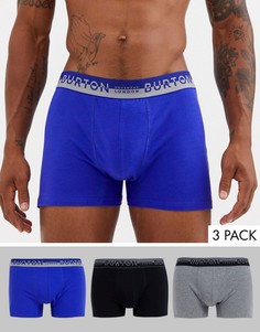 Набор из 3 боксеров-брифов (синие, черные и серые) Burton Menswear-Синий