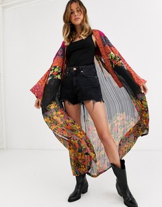 Куртка-кимоно с принтом в стиле пэтчворк Free People The Young Love-Мульти