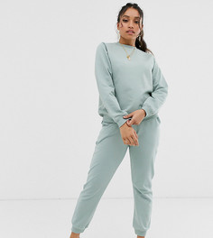 Спортивный костюм со свитшотом и джоггерами ASOS DESIGN Petite-Зеленый