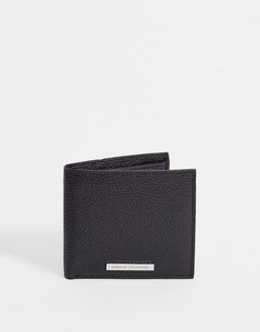 Черный кошелек для монет из зернистой кожи Armani Exchange