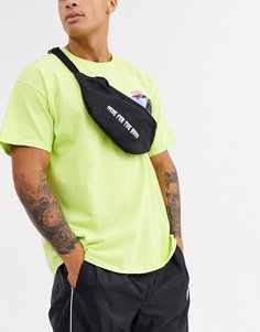 Черная сумка-кошелек на пояс со светящейся в темноте надписью \here for the boos\" ASOS DESIGN Halloween-Черный