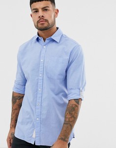 Приталенная рубашка цвета индиго с длинными рукавами Jack & Jones-Синий