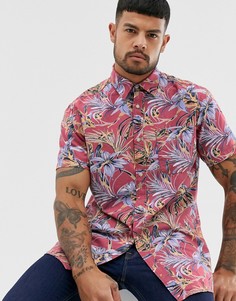 Красная рубашка с короткими рукавами и принтом Jack & Jones Originals-Красный