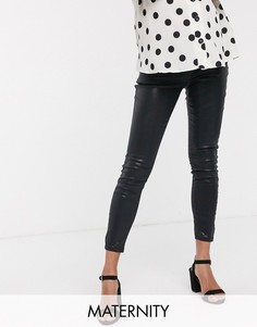 Черные джинсы скинни с покрытием ASOS DESIGN Maternity Ridley-Черный