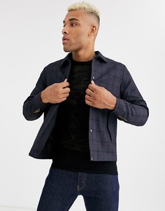 Темно-синяя куртка в клетку Topman-Темно-синий