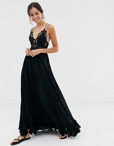 Платье-комбинация макси Free People Аdella-Черный