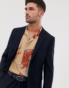 Темно-синий зауженный пиджак Topman