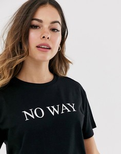 Футболка с надписью \no way\" ASOS DESIGN-Черный