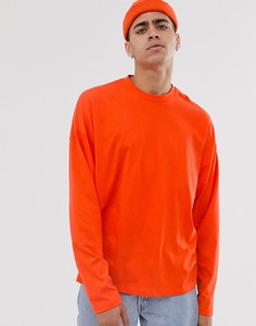 Оранжевая oversize-футболка с длинным рукавом ASOS DESIGN-Оранжевый
